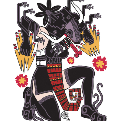 Tlecuahuitl girl art print