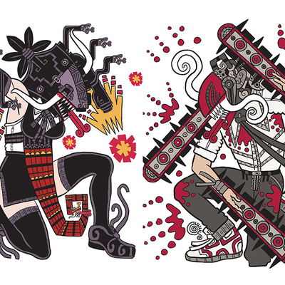 Tlecuahuitl arc art print