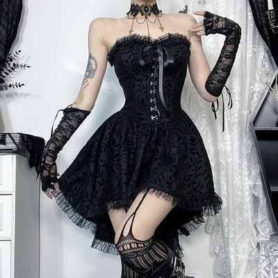 Victorian gothic strapless corset-style dress