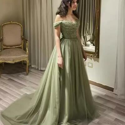 Luxury evening dresses sequins strapless a -line prom gowns elegant formal party dresses for women customized