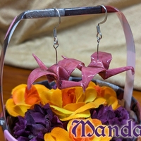 Origami Crane Earrings - Red Set - Thumbnail 4