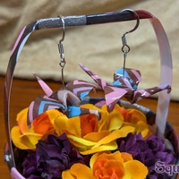 Origami Crane Earrings - Brown Set - Thumbnail 3