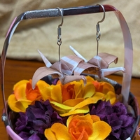 Origami Crane Earrings - Brown Set - Thumbnail 5