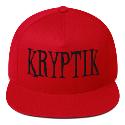 Black embroidered "kryptik" snapback