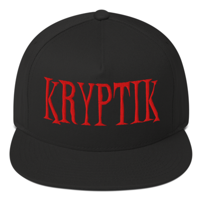 Red embroidered "kryptik" snapback
