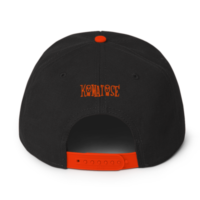 Black and orange embr. "komatose logo" snapback
