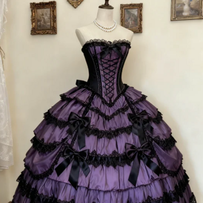 Princess vintage ball gown purple party dresses for teens