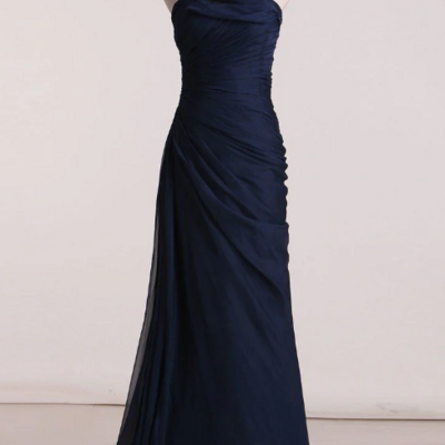 Strapless mermaid navy blue formal party dresses