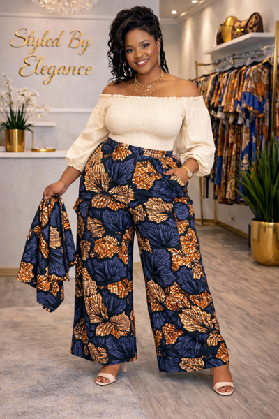 Midnight Bloom Palazzo Set