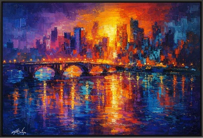 City Sunset Reflections Art Print