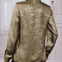 Button Long Sleeved Jacquard Shirt Top - Thumbnail 3