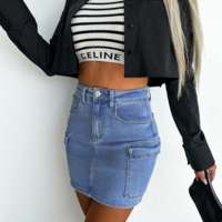 Sexy Denim Pocket Skirt - Thumbnail 2