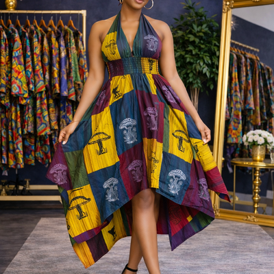 Heritage flow: vibrant elegance dress - Thumbnail 1