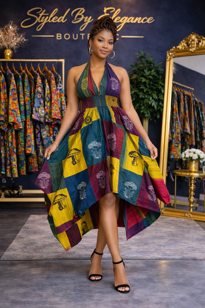 Heritage Flow: Golden Roots Dress