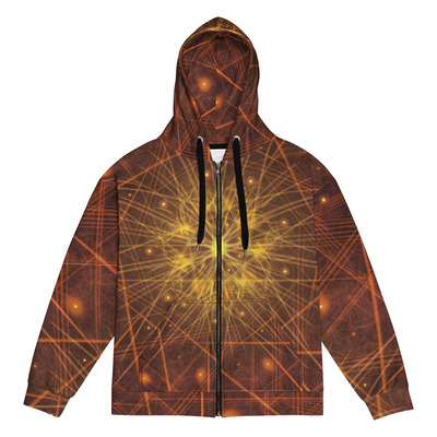 Cosmic radiance: a stellar intersection zip hoodie