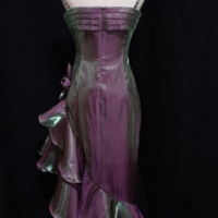 Spaghetti Strap Purple Ruffled Prom Dresses Formal Evening Dresses - Thumbnail 1