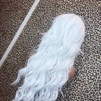White Shaggy Mullet Synthetic Wig  - Thumbnail 3