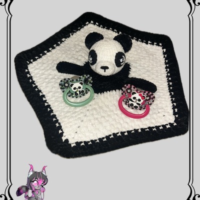 Panda  lovely with 2 adult paci