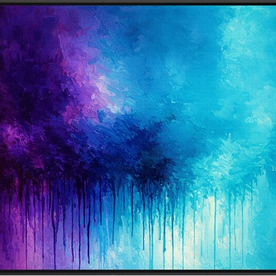 Abstract purple to blue gradient wall art print