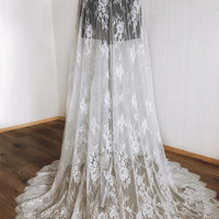 Ivory White Lace Maxi Skirt Wedding Party Lace Wrap Skirt Outfit Custom Plus Size - Thumbnail 1