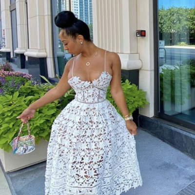 Beautiful white lace prom dresses for women