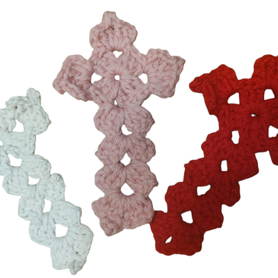 Crochet cross bookmark