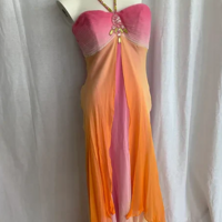 Ombre Chiffon Tiered Ruffles Evening Gowns - Thumbnail 3