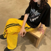 High Waist Stripe Casual Joggers Pants - Thumbnail 5