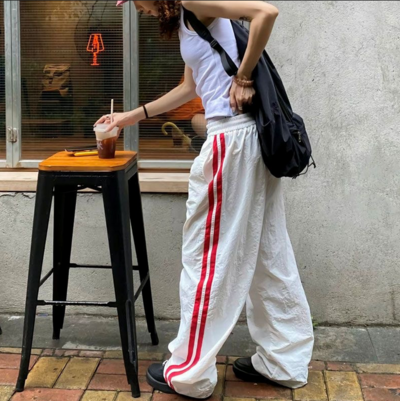 High Waist Stripe Casual Joggers Pants