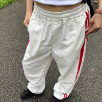 High Waist Stripe Casual Joggers Pants - Thumbnail 2