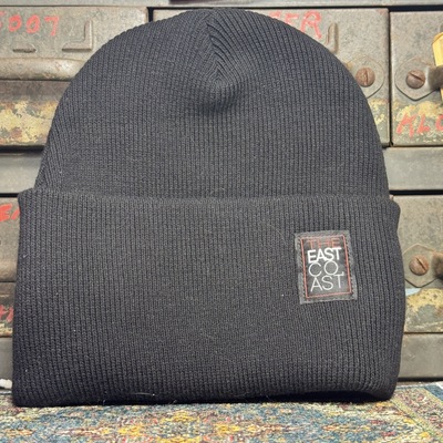 “who am i" beanie  (black skinny rib)