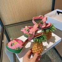 Pineapple Print Platform Sandals - Thumbnail 5