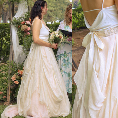Wedding dresses two piece backless 