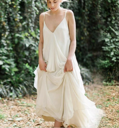 Casual Wedding Dresses Backless Spaghetti Straps