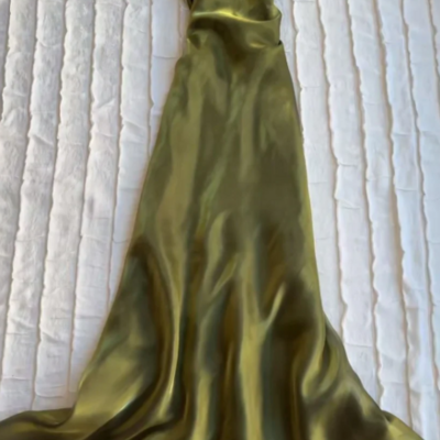 Spaghetti straps green formal evening dress party dress - Thumbnail 2
