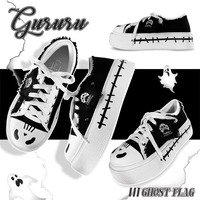 Ghost Flag Platform Canvas Sneakers - Thumbnail 6