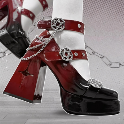 Y2k starry night witch platform heels