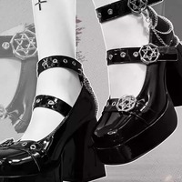 Y2K Starry Night Witch Platform Heels - Thumbnail 1