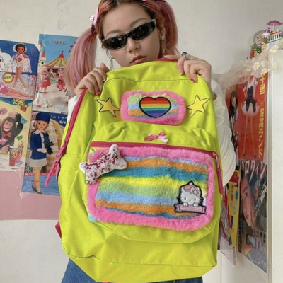 Kawaii rainbow kitty backpack