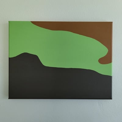 Mountains and sea - original painting, rectangle