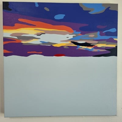 White light - white heat - original painting, 20" x 20", square