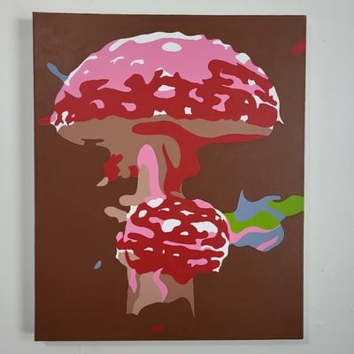 Mushroom festival (in hell) - 24" x 20" original painting