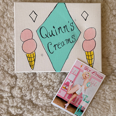 Souvenir handmade 8x10" sign used in my "quinn's creams" photoshoot along with signed glossy 4x6" print