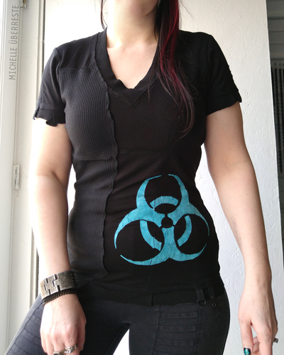 Ooak biohazard scrap shirt