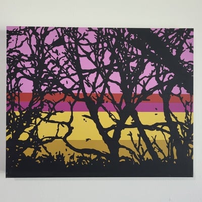 Tanglewood lines - original painting, rectangle