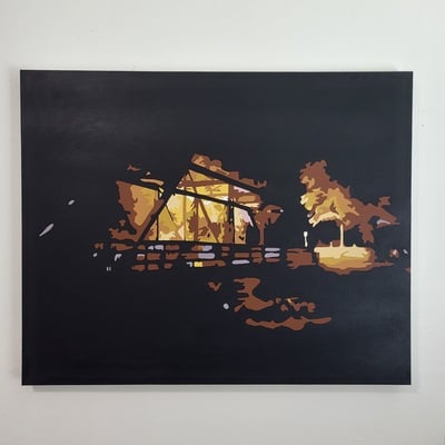 Bridge to nowhere - original painting, rectangle
