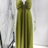 Elegant Straps Olive Green Chiffon Evening Dresses - Thumbnail 3