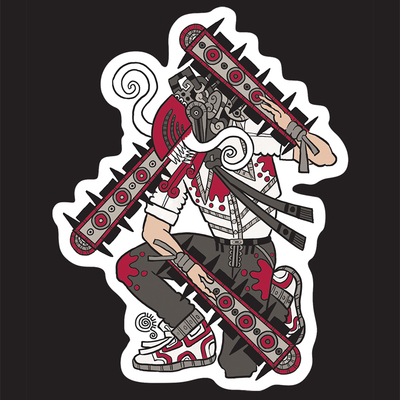 Macuahuitl man sticker