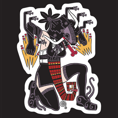 Tlecuahuitl girl sticker
