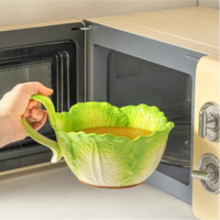 Creative Jade Cabbage Ceramic Bowl - Thumbnail 3